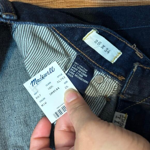 NWT Madewell Rail Straight Jeans Dark Wash Size 26 - Picture 4 of 6